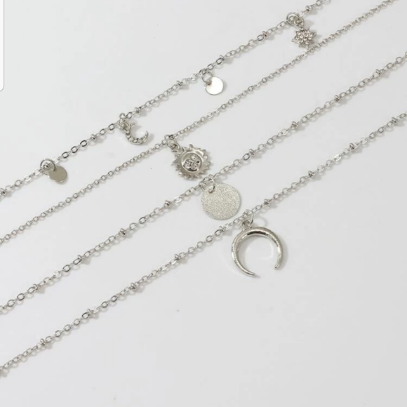 *Keisha* Silver layered necklace - Picture 2 of 5